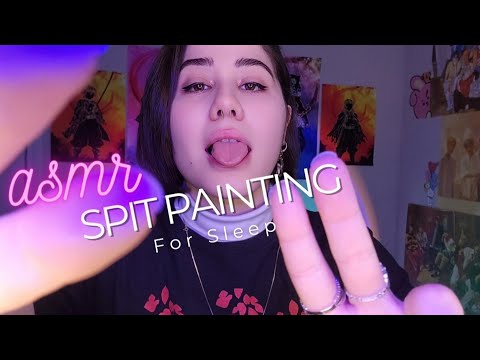 ASMR Spit Painting for my sleepy Subbies ❤️ Layered, Mouth & Hand sounds 💤
