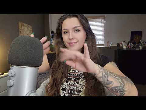 ASMR- Mic Rubbing, Mouth Sounds, Unintelligible Whispers & Finger Flutters!!