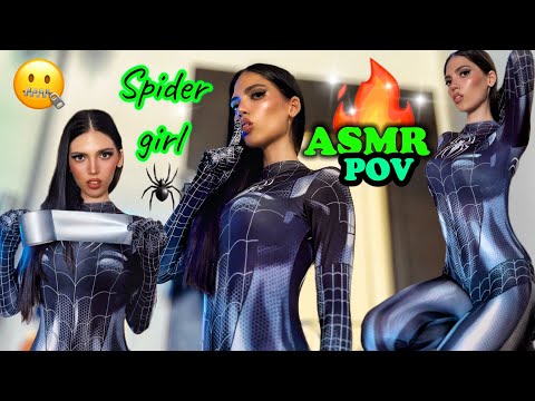 POV ASMR Flirty Spider Woman Kidnaps You into Her Web! (Duct Tape, Tickle Interrogation, Gloves)