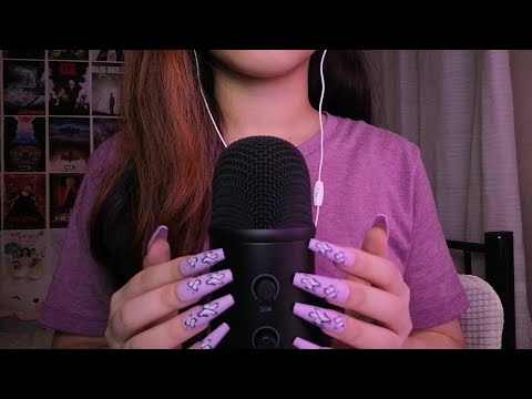 asmr mic scratching with and without cover (long nails)
