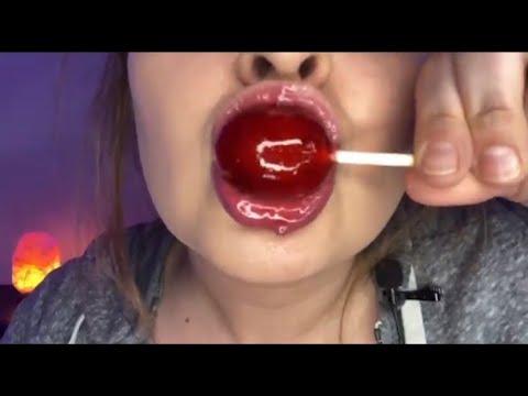 ASMR | lollipop noms - SPIT/DROOL (visual + audio asmr)