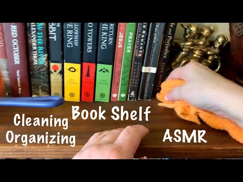 ASMR Request/Clean & Organize bookshelf (No talking) Occasional light scratching and tapping