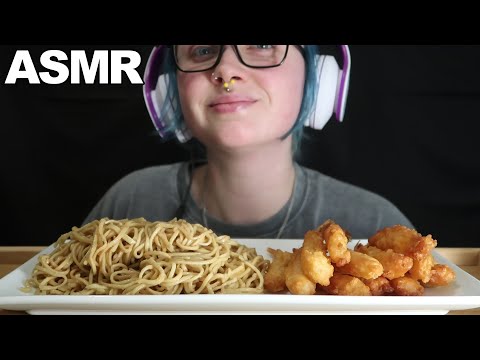 ASMR Soy&Garlic Noodles With Prawn Tempura [Eating Sounds- No Talking]