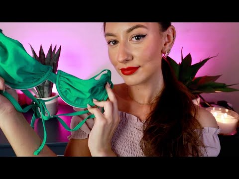 ASMR Bikini Store Roleplay 👙 whispered roleplay with fabric sounds & personal attention