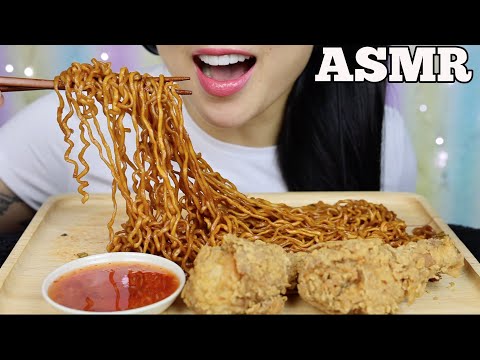 ASMR FRIED CHICKEN + SPICY NOODLES (EATING SOUNDS) NO TALKING | SAS-ASMR