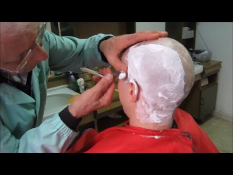 Traditional Italian barber - head shave old school - ASMR