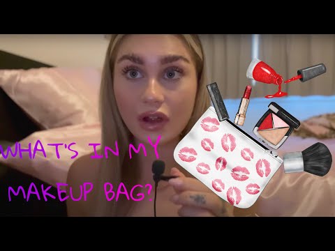 ASMR | WHAT'S IN MY MAKEUP BAG? 💄  LO-FI (WHISPERED, RUMMAGING, TAPPING)