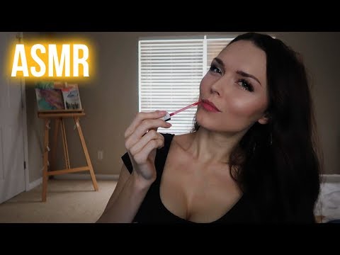 ASMR // Applying 100 Layers of Lip Gloss (mouth sounds + counting)