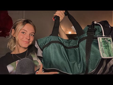 ASMR | Pack My Travel Bag with Me 💼 Soft Whispers and Fabric Sounds