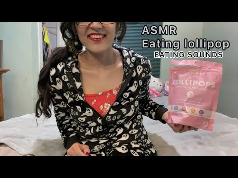 ASMR Eating Lollipop  (Mouth Sounds) ~ Eating Sounds - Tapping, Whispering (Fitness Candy)