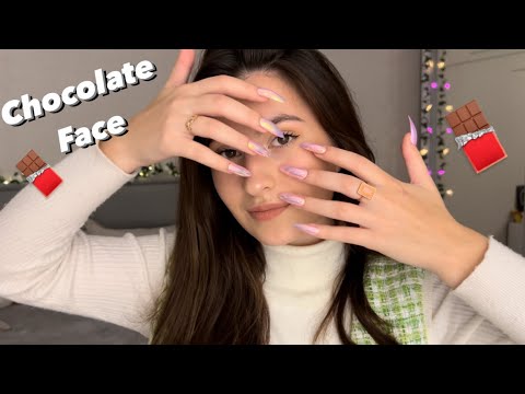 Chocolate 🍫 Asmr MY FACE IS CHOCOLATE 🍫 | tapping on chocolate face in 10 minutes 🍫