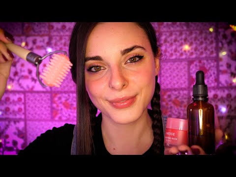 ASMR Face Pampering & Personal Attention 🤍💆‍♂️ (spa, brushing, massage, skincare, shh its okay)