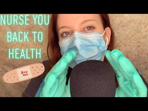 ASMR | Nurse you back to health ♥️ | roleplay, latex gloves, mask, kissing