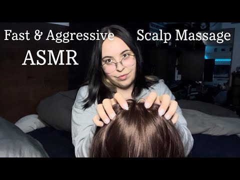 Fast & Aggressive Scalp Scratching & Head Massage ASMR No Talking
