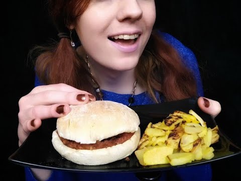 ASMR | Fluffy Vegan Hamburger & Potatoes | Quicook Weburg Veggie Kit (No Talking) | Eating Sounds