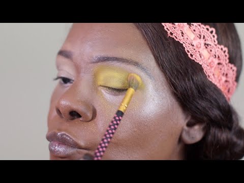 MAKEUP SHADES OF YELLOW EYESHADOW ASMR HARD CANDY MOUTH SOUNDS