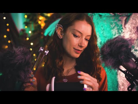 ASMR ❣️ Tuning Fork, Tingly Ear Taps & Whispers For Sleep