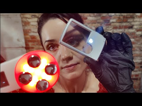 ASMR Face and Skin Exam and Treatment - Extractions, Glove Sounds, Light Triggers