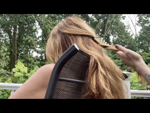 ASMR  Outside In The Garden 🌱 Hair Brushing for Relaxation and Sleep ( No Talking )