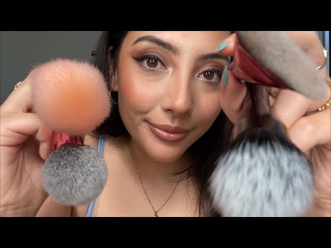 ASMR Lofi brushing the camera 💜 ~personal attention - brushing your face~ | Whispered