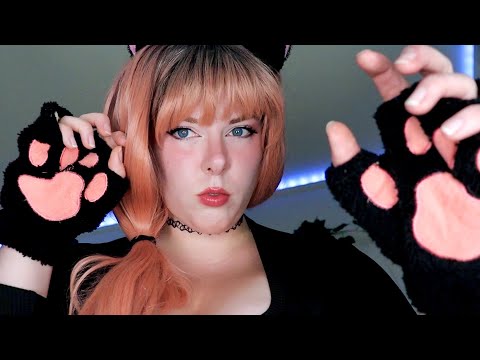 ASMR | Cat Girl Wakes You Up for Food and Cuddles (purring, scratching and up close sniffing)
