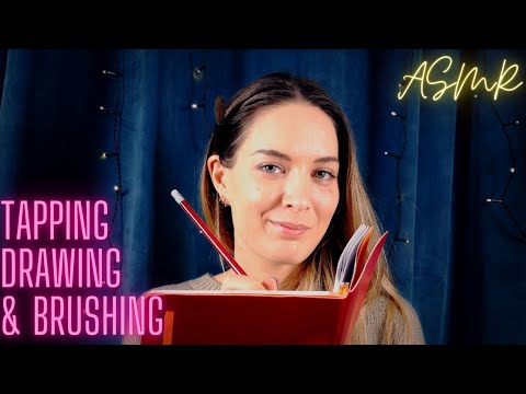 ASMR TRIGGERS | Tapping, drawing & brushing (notebook, pencil, make-up brush)