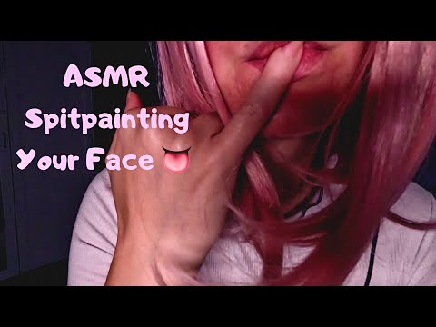 ASMR Spitpainting Your Face | Mouth Sounds, Hand Movements | ASMR Nordic Mistress