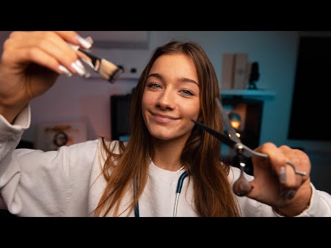 FAST ASMR - dentist,  cranial nerve, eye checkup, make-op,  lice check, ear cleaning & spa