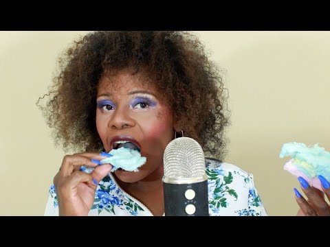 FLUFFY COTTON CANDY ASMR EATING SOUNDS