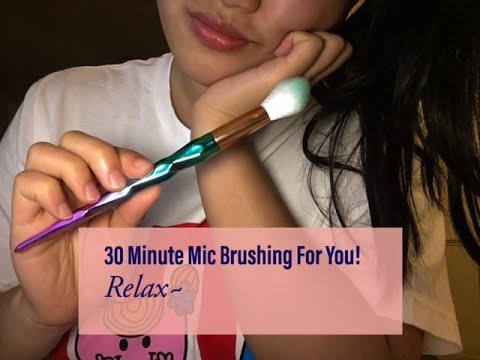 Asmr- 30 Minute Mic Brushing(brushing with slow breathing)🌈
