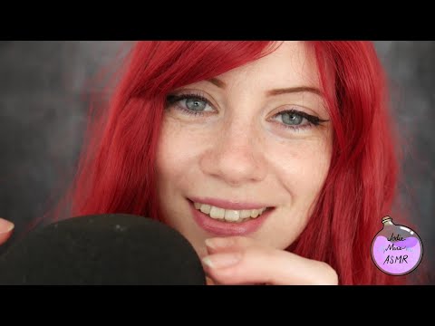 ASMR - Mic Scratching Unintelligible Whisper, Close up With Kisses
