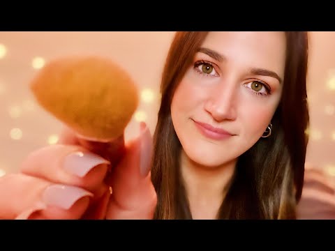 ASMR • Brushing and Tracing your Face (Up Close Whispering)