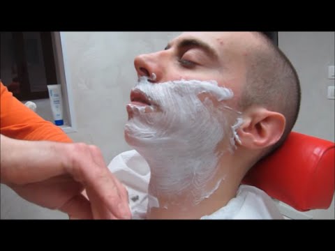 Gentle Italian barber shaving - relaxing sounds - ASMR video