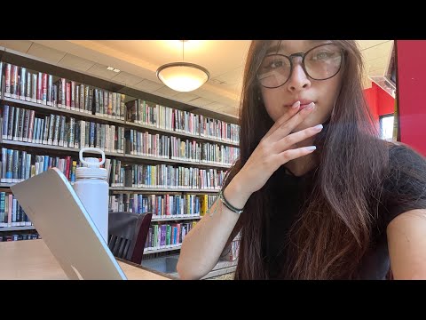 ASMR at the library (typing sounds) study with me