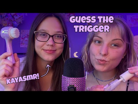 ASMR guess the triggers blindfolded game with @KaylenaASMR ✨💗 tingly trigger assortment for sleep😴💤