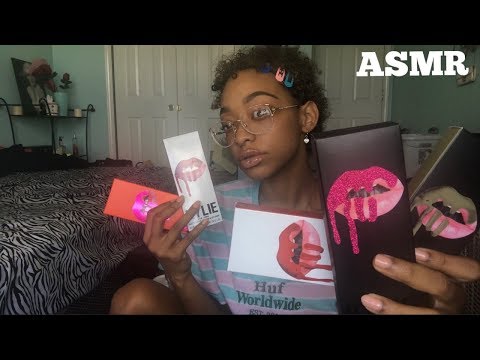 ASMR | KYLIE LIP KIT SWATCHES | Haul & Try-On 💋 Lipgloss Application | Semi Inaudible , Tapping