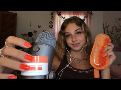 ASMR orange triggers 🍊 tapping and whispering