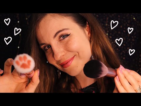 ASMR | Personal Attentions For Sleep 💕 Face Brushing, Scalp Massage, Light, ...