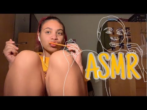 Pen/Pencil nibbling + mouth sounds ASMR