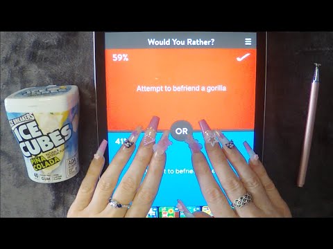 ASMR Gum Chewing Would You Rather on iPad | Whispered, Tapping