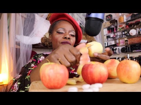 ASMR Chewing Gum Apple Carving Satisfying To Your Ears