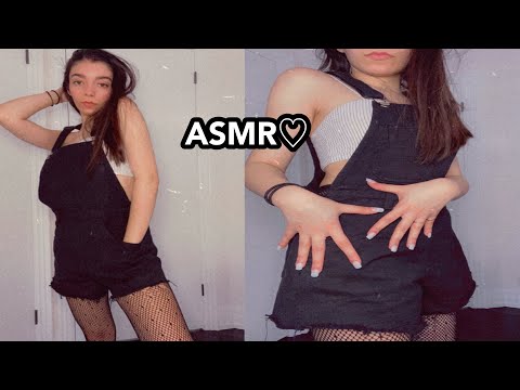 ASMR | SCRATCHING FISHNET STOCKINGS AND OVERALLS WITH LONG NAILS *tingles for ur ears* RELAXATION💙