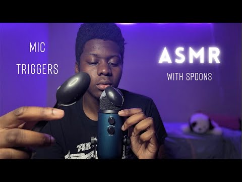 ASMR Scratching Mic With Plastic Spoons #asmr