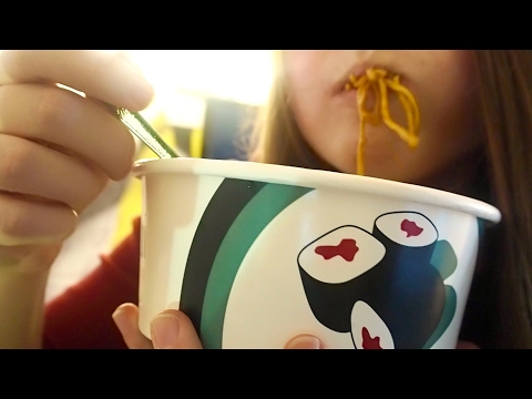 ASMR Sushi + Yakisoba Noodles Eating Sounds