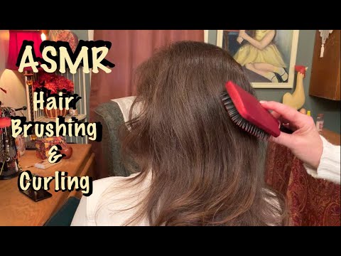 ASMR Hair brushing and Curling (No talking) Special guest-Abigail (My daughter) looped for length