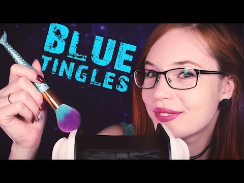 EXTREMELY Soothing ASMR in Blue - Gloves, Fabric Scratching, Brushing, Tapping - Whispering