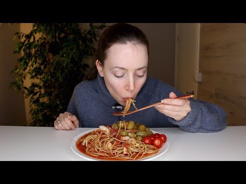 ASMR Whisper Eating Sounds | Spaghetti With Tomato Sauce