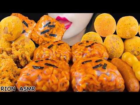 【ASMR】FIRE CARBO NOODLE WRAPPED BY RICE PAPER,CHEESE BALL,FRIED CHICKEN MUKBANG 먹방 EATING SOUNDS