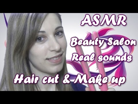 ASMR / Roleplay Beauty Salon / real sounds/  hair cut/make up/ español