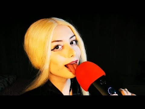 ASMR🤤licking😛mouth sounds👄explosive caramel💣sticky lips💧close breath☻липкие звуки рта👄поцелуи😚АСМР🤤